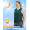 imagebaleaf Womens Sleeveless Workout Tops Athletic Racerback Tank Top High Neck Yoga Running Shirts Loose Fit Gym TennisTeal