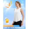 imagebaleaf Womens Sleeveless Workout Tops Athletic Racerback Tank Top High Neck Yoga Running Shirts Loose Fit Gym TennisUltra White