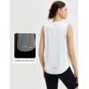 imagebaleaf Womens Sleeveless Workout Tops Athletic Racerback Tank Top High Neck Yoga Running Shirts Loose Fit Gym TennisUltra White