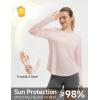 imagebaleaf Womens Sun Shirts UPF50 Long Sleeve Workout Tops Running Athletic Lightweight Quick DryLight Pink