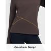 imagebaleaf Womens Thermal Tops Long Sleeve Fleece Running Shirts Thumbhole Cold Weather Winter Gear Workout Base LayerDark Brown
