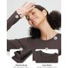 imagebaleaf Womens Thermal Tops Long Sleeve Fleece Running Shirts Thumbhole Cold Weather Winter Gear Workout Base LayerDark Brown