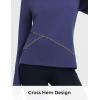 imagebaleaf Womens Thermal Tops Long Sleeve Fleece Running Shirts Thumbhole Cold Weather Winter Gear Workout Base LayerNavy Blue