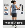 imagebaleaf Womens Workout Tank Tops Racerback Open Back Yoga Top Sleeveless Running Shirts Loose Fit Athletic Gym SportsHeather Blue
