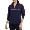imagebaleaf Womens Fleece Golf Pullover Water Resistant Half Zip Running Jacket Thermal Shirts Winter Cold Weather GearNavy Blue