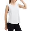 imagebaleaf Womens Sleeveless Workout Tops Athletic Racerback Tank Top High Neck Yoga Running Shirts Loose Fit Gym TennisUltra White