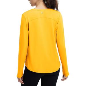 imagebaleaf Womens Long Sleeve Workout Athletic Shirts Lightweight Stretchy Running Yoga Tops with Cross Hem Thumb LoopYellow