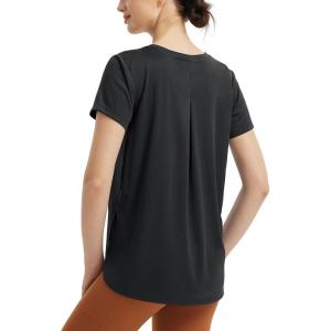 imagebaleaf Womens Short Sleeve Workout Shirts Athletic Running Yoga Tops with Curved Hem Quick Dry Sun TShirt UPF 50Black