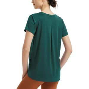 imagebaleaf Womens Short Sleeve Workout Shirts Athletic Running Yoga Tops with Curved Hem Quick Dry Sun TShirt UPF 50Green