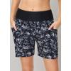 imagebaleaf Womens 3 5quot 7quot Quick Dry High Waisted Swim Board Shorts UPF 50 Swimsuit Bottom Trunks with LinerBlack Flowers