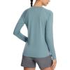 imagebaleaf Womens UPF 50 Sun Shirts Long Sleeve UV Protection Rash Guard Lightweight Quick Dry SPF Hiking Tops Outdoor02heather Light Blue