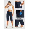 imagebaleaf Womens 15quot Hiking Shorts Long Bernuda Cargo Below The Knee Capris Lightweight Quick Dry Elastic Waist for Casual15indark Blue