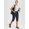 imagebaleaf Womens 15quot Hiking Shorts Long Bernuda Cargo Below The Knee Capris Lightweight Quick Dry Elastic Waist for Casual15indark Blue