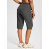imagebaleaf Womens 15quot Hiking Shorts Long Bernuda Cargo Below The Knee Capris Lightweight Quick Dry Elastic Waist for Casual15indark Grey