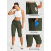 imagebaleaf Womens 15quot Hiking Shorts Long Bernuda Cargo Below The Knee Capris Lightweight Quick Dry Elastic Waist for Casual15ingreen
