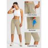 imagebaleaf Womens 15quot Hiking Shorts Long Bernuda Cargo Below The Knee Capris Lightweight Quick Dry Elastic Waist for Casual15inkhaki
