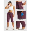imagebaleaf Womens 15quot Hiking Shorts Long Bernuda Cargo Below The Knee Capris Lightweight Quick Dry Elastic Waist for Casual15inwine Red