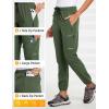 imagebaleaf Womens Hiking Pants Quick Dry Lightweight Water Resistant Elastic Waist Cargo Pants for All Seasons29army Green