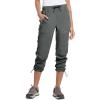 imagebaleaf Womens Hiking Pants Quick Dry Lightweight Water Resistant Elastic Waist Cargo Pants for All Seasons29steel Gray