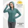 imagebaleaf Womens Sun Protection Jacket Hoodie Clothing Lightweight Long Sleeve Sun Cover Up ShirtHeather Dark Green