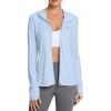 imagebaleaf Womens Sun Protection Jacket Hoodie Clothing Lightweight Long Sleeve Sun Cover Up ShirtKentucky Blue