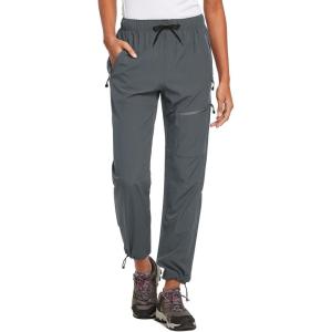 imagebaleaf Womens Hiking Pants Quick Dry Lightweight Water Resistant Elastic Waist Cargo Pants for All Seasons27dark Gray