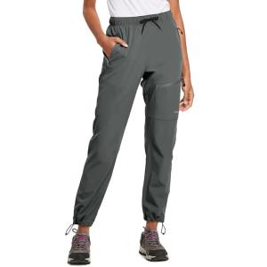 imagebaleaf Womens Hiking Pants Quick Dry Lightweight Water Resistant Elastic Waist Cargo Pants for All Seasons29steel Gray