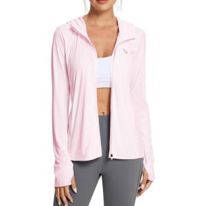 imagebaleaf Womens Sun Protection Jacket Hoodie Clothing Lightweight Long Sleeve Sun Cover Up ShirtLight Pink