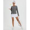 imagebaleaf Womens Long Sleeve Workout Tops Athletic Shirts Split Back Running Gym Quick Dry Sun Protection UPF 50Dark Gray
