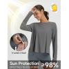 imagebaleaf Womens Long Sleeve Workout Tops Athletic Shirts Split Back Running Gym Quick Dry Sun Protection UPF 50Dark Gray