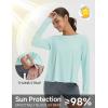 imagebaleaf Womens Long Sleeve Workout Tops Athletic Shirts Split Back Running Gym Quick Dry Sun Protection UPF 50Light Green
