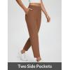 imagebaleaf Womens Travel Pants Lightweight Stretch with Zipper Pockets Petite Ankle Dressy Golf Work Business Casual SlacksBrown