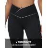 imagebaleaf Womens V Crossover Flare Leggings with Pockets Yoga Pants High Waist Casual Workout Gym Bell Bottom LeggingsBlack