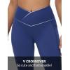 imagebaleaf Womens V Crossover Flare Leggings with Pockets Yoga Pants High Waist Casual Workout Gym Bell Bottom LeggingsNavy Blue