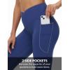 imagebaleaf Womens V Crossover Flare Leggings with Pockets Yoga Pants High Waist Casual Workout Gym Bell Bottom LeggingsNavy Blue