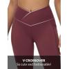 imagebaleaf Womens V Crossover Flare Leggings with Pockets Yoga Pants High Waist Casual Workout Gym Bell Bottom LeggingsWine