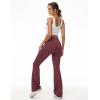 imagebaleaf Womens V Crossover Flare Leggings with Pockets Yoga Pants High Waist Casual Workout Gym Bell Bottom LeggingsWine