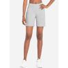 imagebaleaf Bermuda Shorts for Women High Waisted 7 Athletic Long Workout Running Shorts with 3 PocketsLight Gray