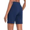 imagebaleaf Bermuda Shorts for Women High Waisted 7 Athletic Long Workout Running Shorts with 3 PocketsNavy
