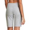 imagebaleaf Womens Bermuda Long Shorts 10quot Knee Length High Rise Athletic Shorts Pull On Workout Walking Golf Running SummerCotton Blend  Heather Light Gray