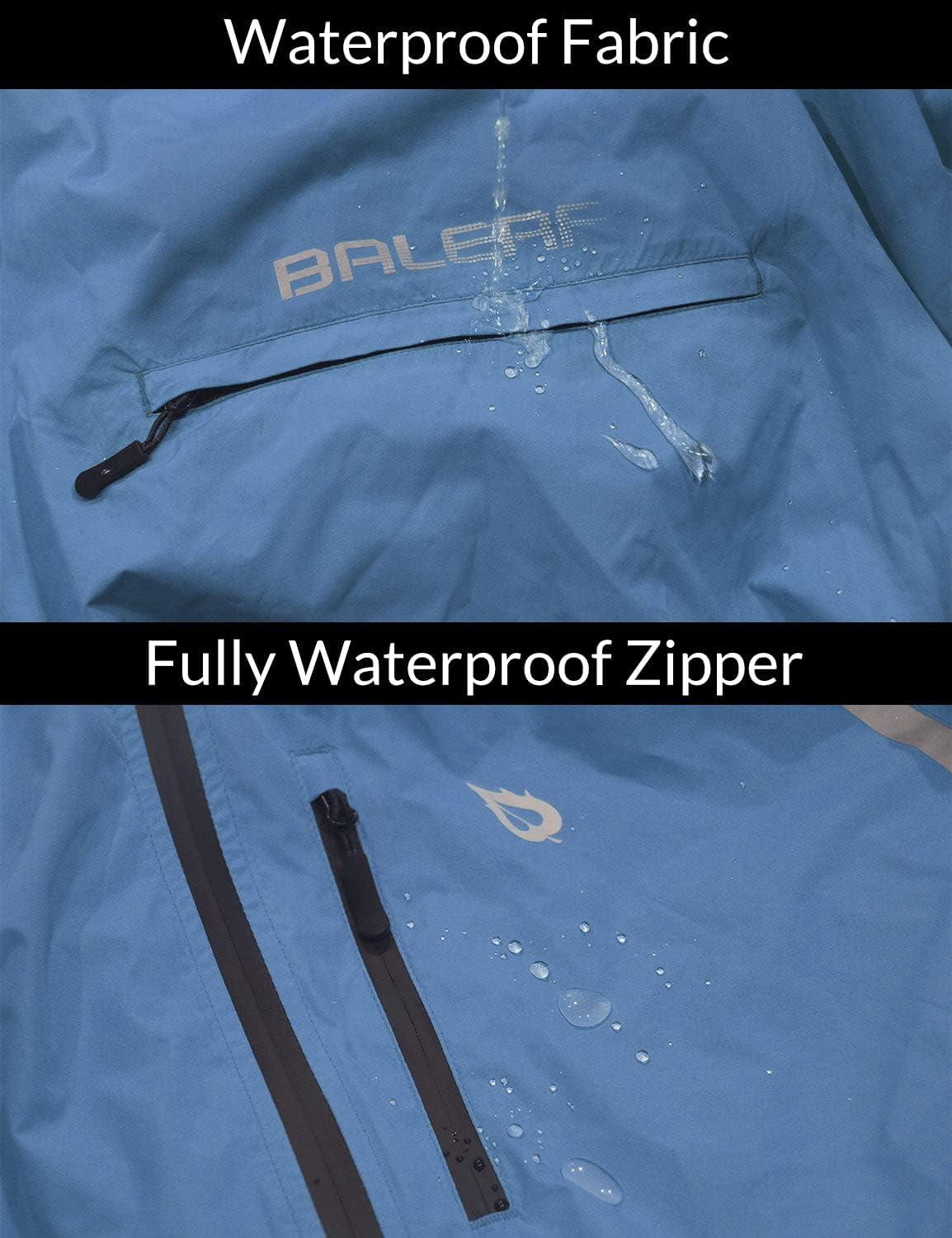 imagebaleaf Mens Rain Jacket Waterproof Windbreaker Raincoat Running Cycling Hiking Gear Hood Lightweight Reflective PackableAblue