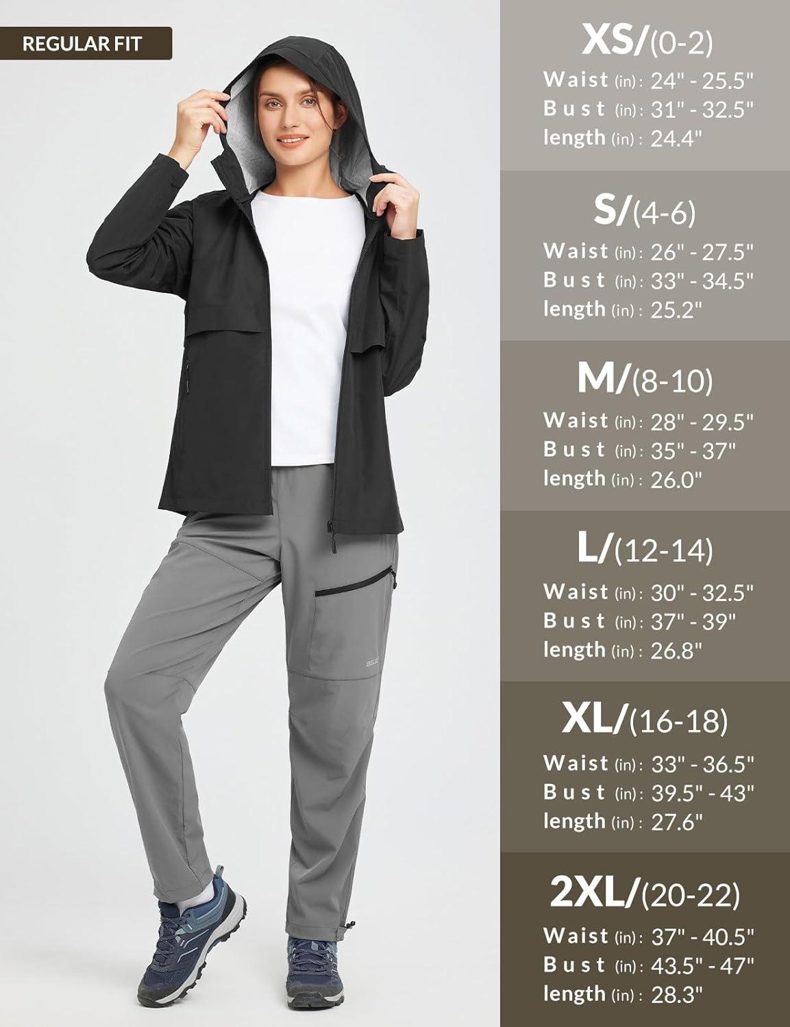 imagebaleaf Womens Rain Jacket Waterproof Lightweight Raincoat Windbreaker Outdoor Hooded TravelBlack