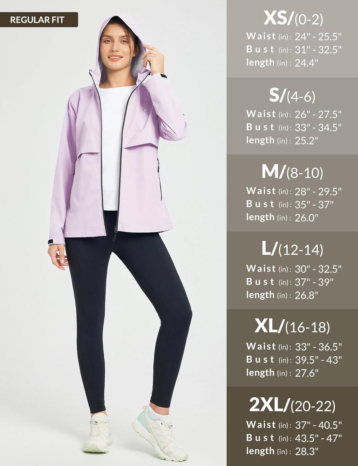 imagebaleaf Womens Rain Jacket Waterproof Lightweight Raincoat Windbreaker Outdoor Hooded TravelPastel Purple