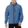 imagebaleaf Mens Rain Jacket Waterproof Windbreaker Raincoat Running Cycling Hiking Gear Hood Lightweight Reflective PackableAblue