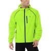 imagebaleaf Mens Rain Jacket Waterproof Windbreaker Raincoat Running Cycling Hiking Gear Hood Lightweight Reflective PackableAfluorescent Yellow