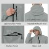 imagebaleaf Mens Rain Jacket Waterproof Windbreaker Raincoat Running Cycling Hiking Gear Hood Lightweight Reflective PackableAgrey