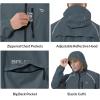 imagebaleaf Mens Rain Jacket Waterproof Windbreaker Raincoat Running Cycling Hiking Gear Hood Lightweight Reflective PackableAsteel Gray