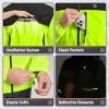 imagebaleaf Mens Rain Jacket Waterproof Windbreaker Raincoat Running Cycling Hiking Gear Hood Lightweight Reflective PackableBgreen Black