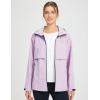 imagebaleaf Womens Rain Jacket Waterproof Lightweight Raincoat Windbreaker Outdoor Hooded TravelPastel Purple