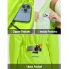 imagebaleaf Womens Rain Jackets Waterproof Windbreaker Packable Lightweight Cycling Running Jacket Hiking Gear Reflective HoodedFluorescent Green